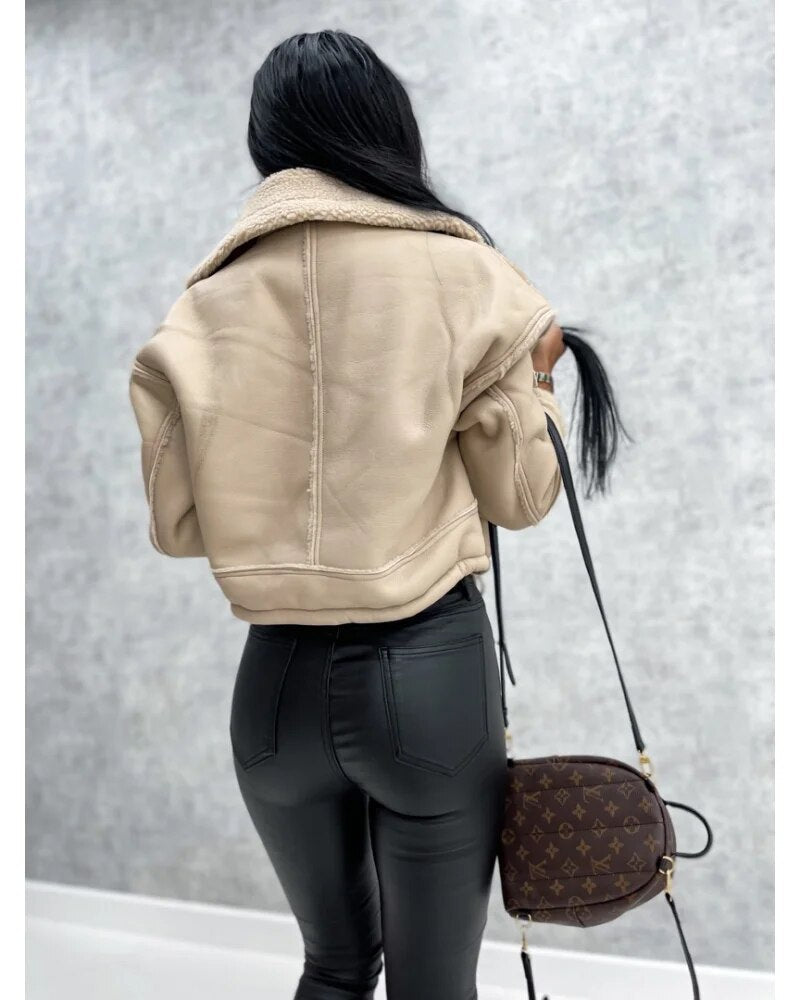 Veste Cuir Élégante Femme