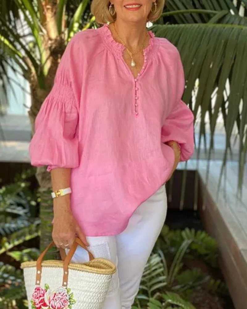 Blouse Décontractée Coton-Lin