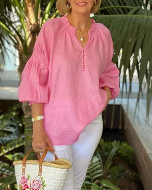 Blouse Décontractée Coton-Lin