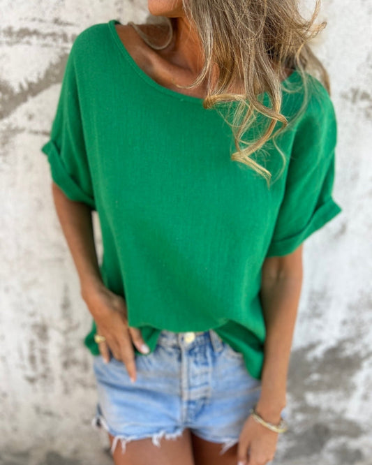 Top Boho Décontracté Vert