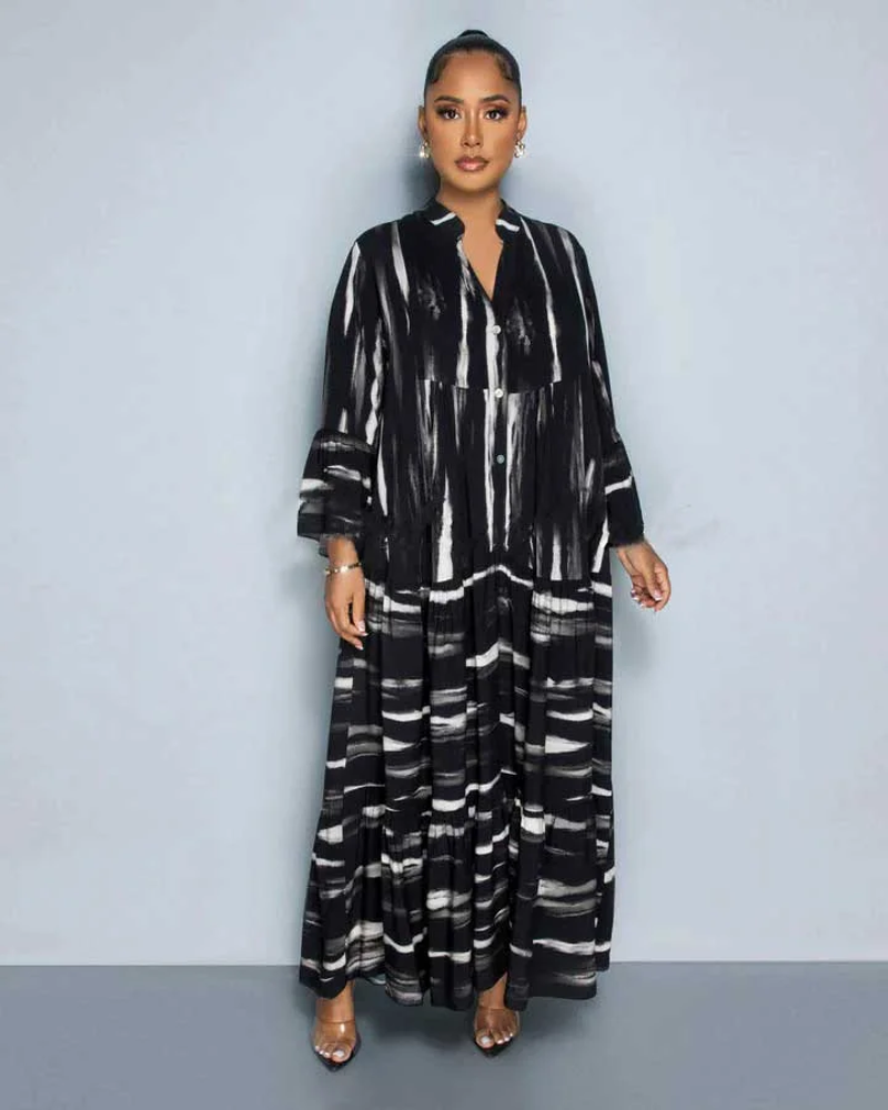 Robe Bohème à Rayures