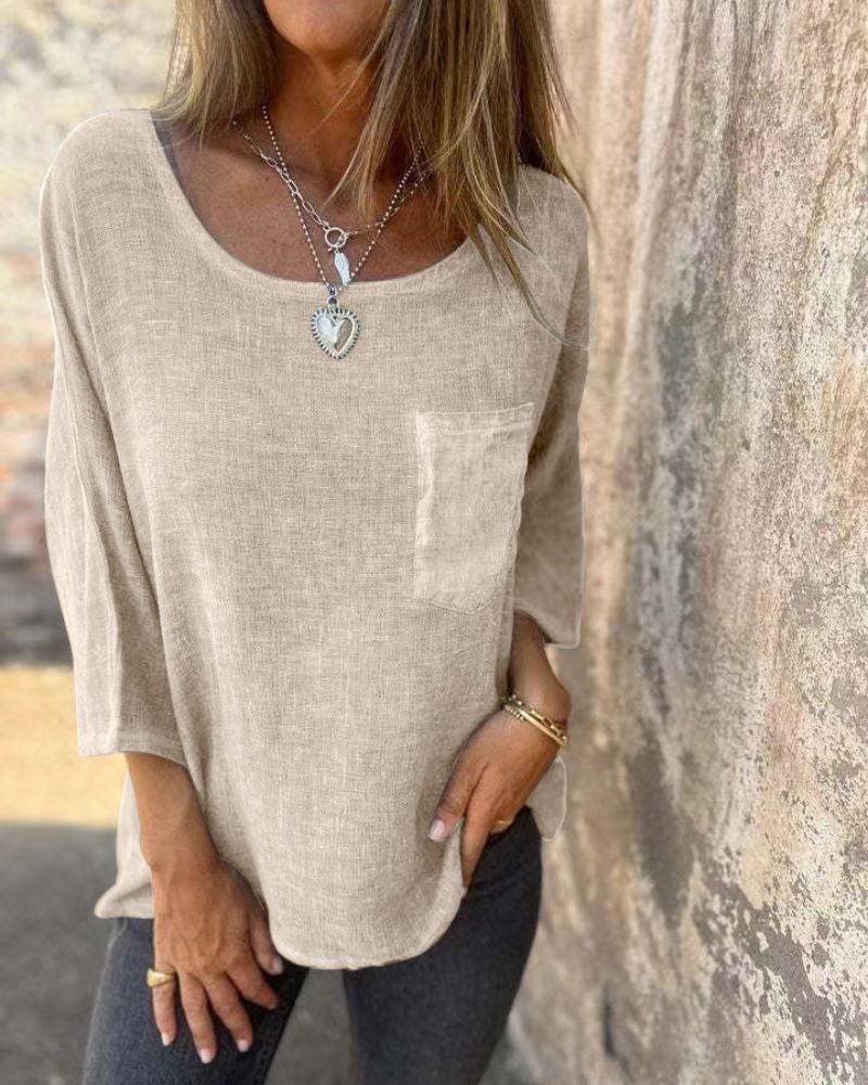 T-shirt Casual Coton Lin