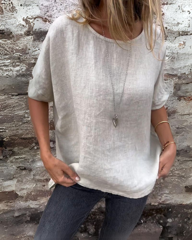 T-SHIRT COTON LIN ROND