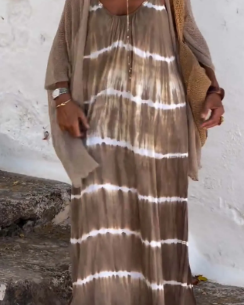 Robe longue boho tie-dye
