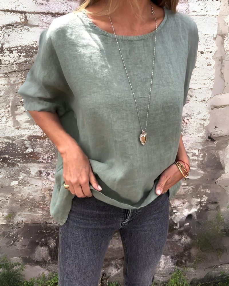 T-SHIRT COTON LIN ROND