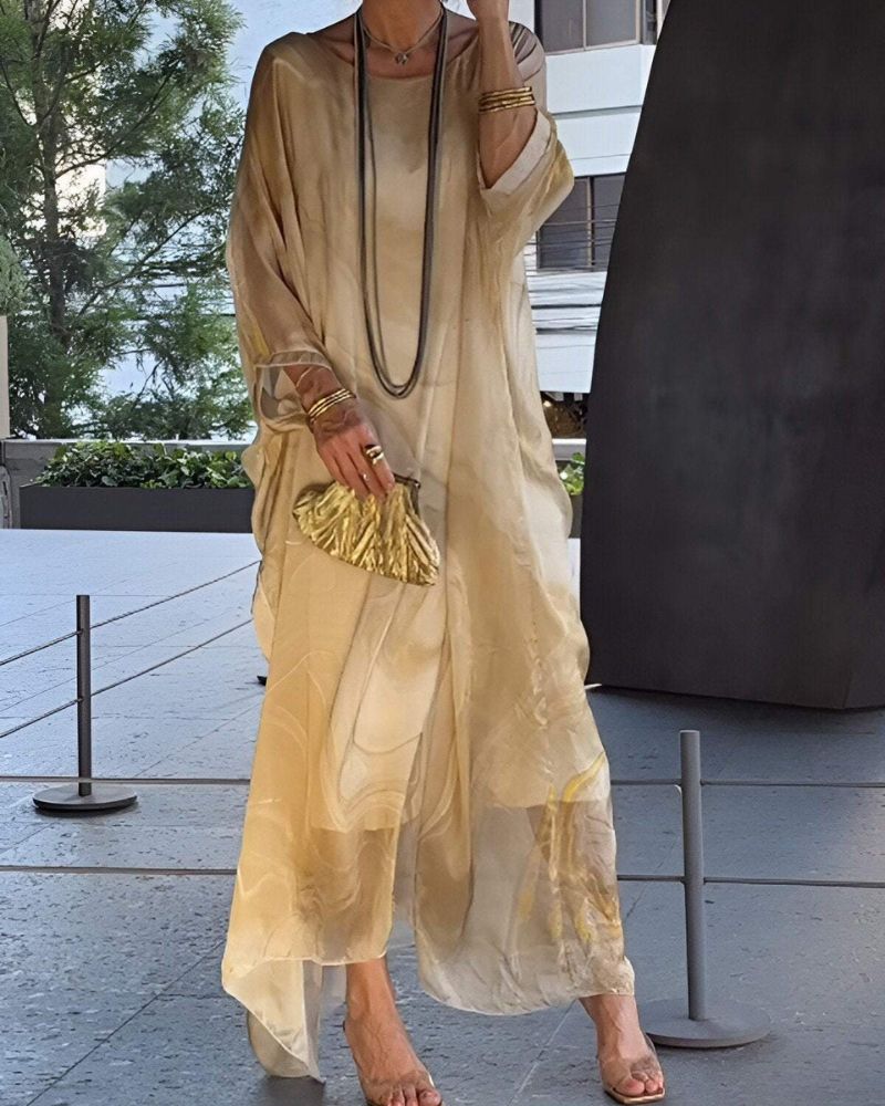 Robe Chiffon Élégante Turquoise