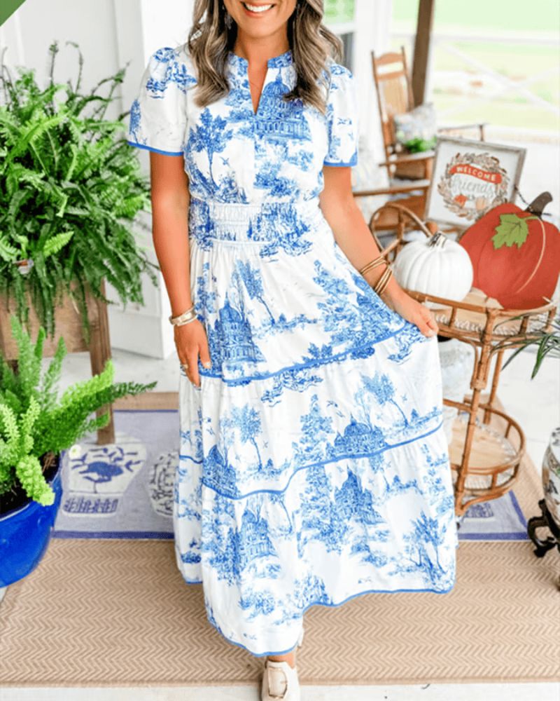 Robe Longue Imprimée Élégante
