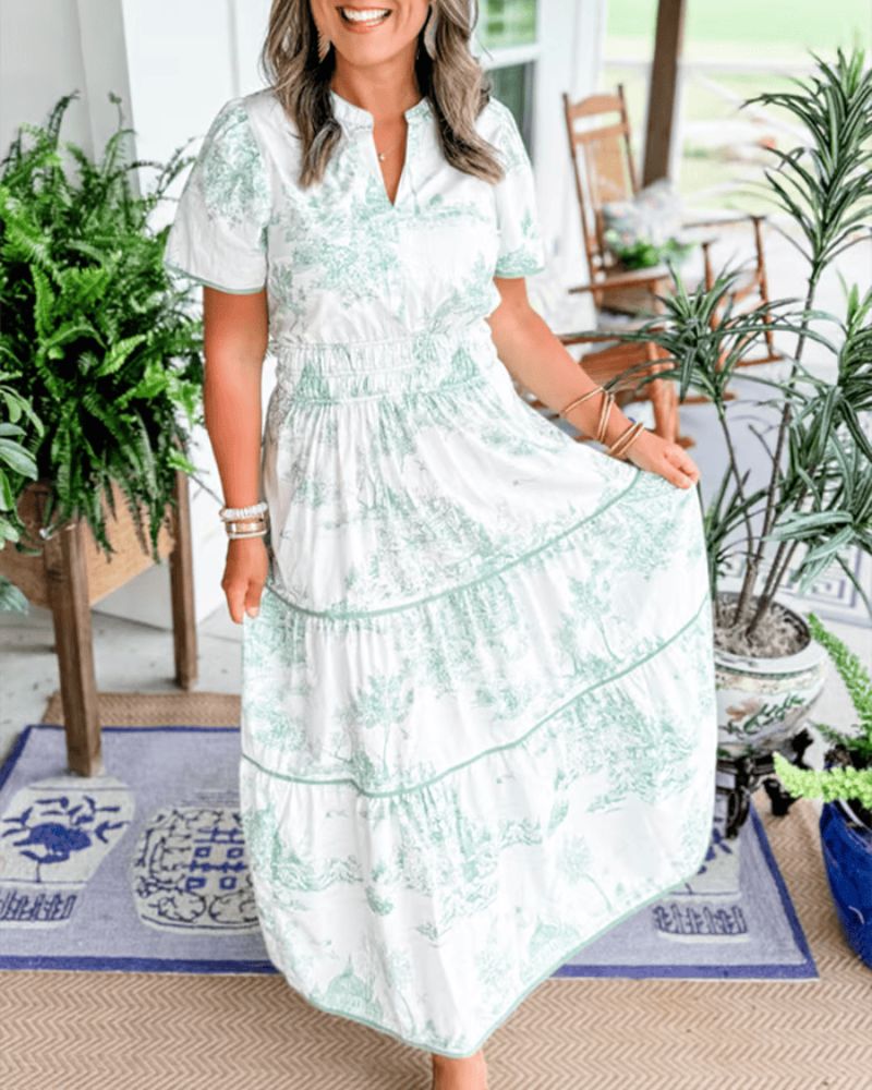 Robe Longue Imprimée Élégante