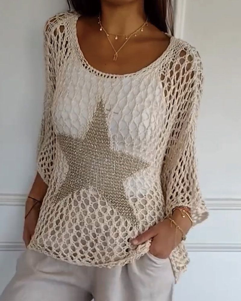 Haut Chic Crochet Étoile
