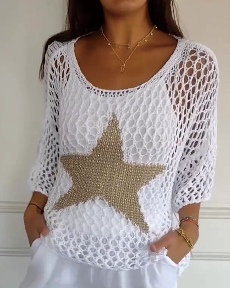 Haut Chic Crochet Étoile