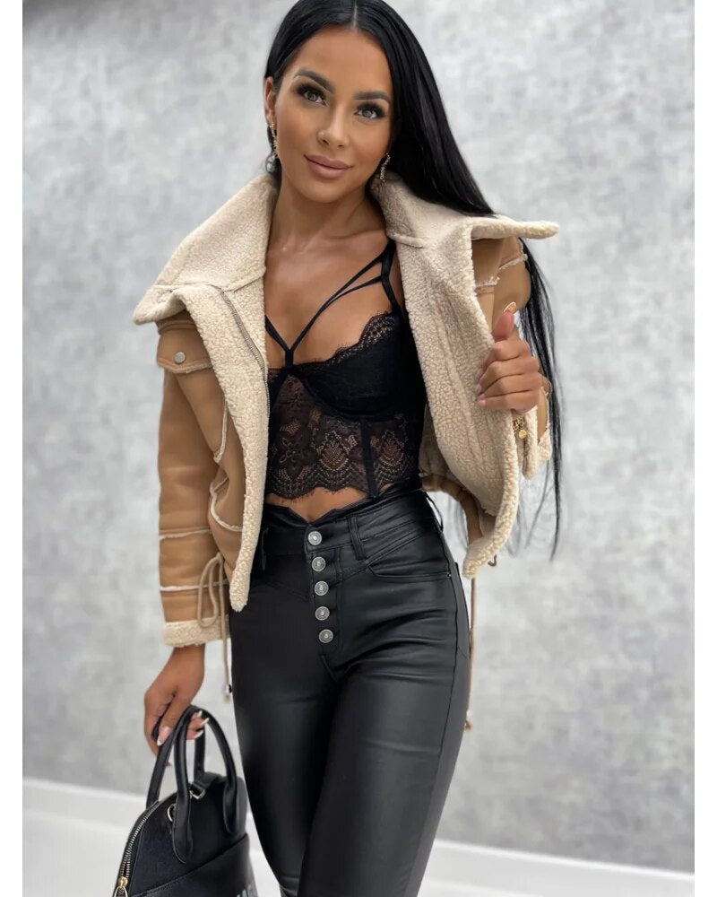 Veste Cuir Élégante Femme