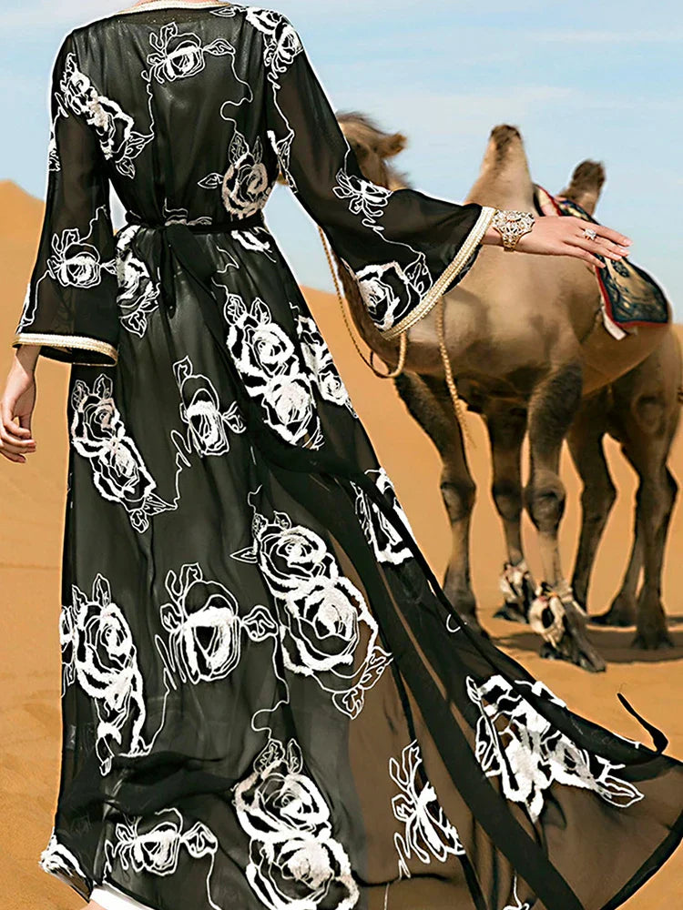 Caftan Élégant Fleur