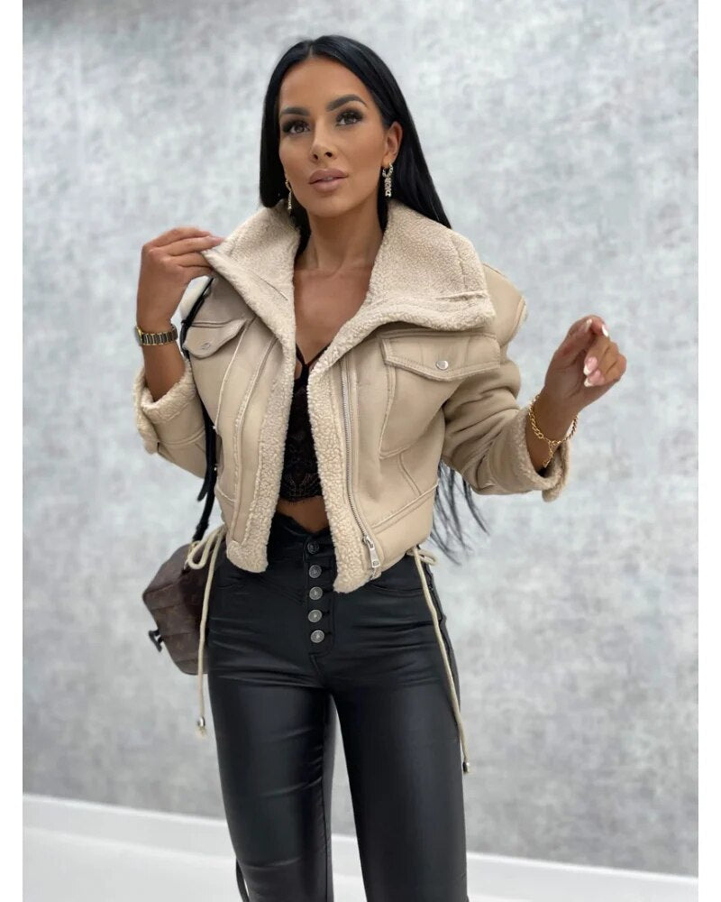 Veste Cuir Élégante Femme