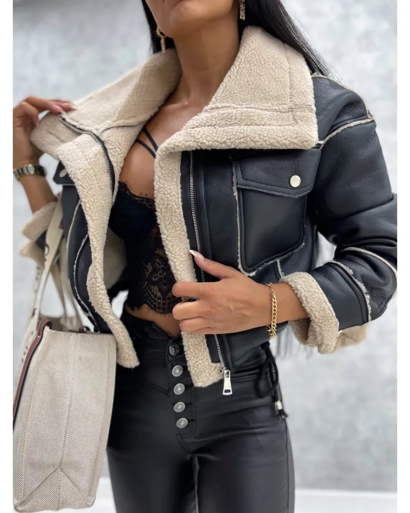 Veste Cuir Élégante Femme