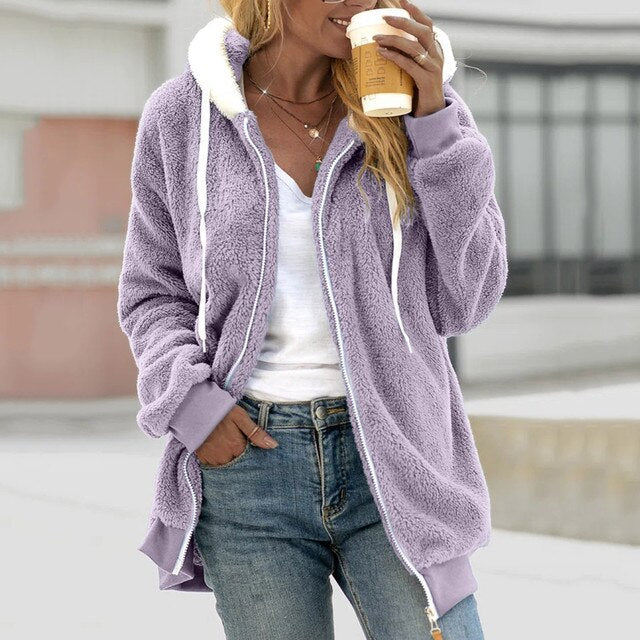 Manteau Polaire Capuche Chic