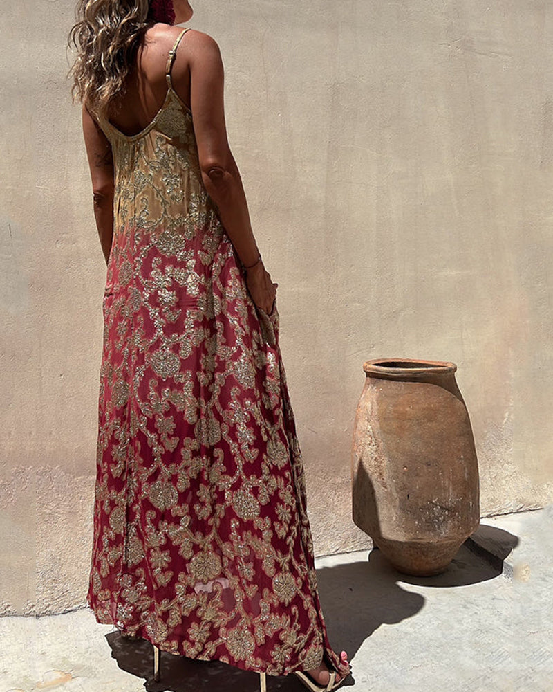 Robe Bohème Imprimée Élégante