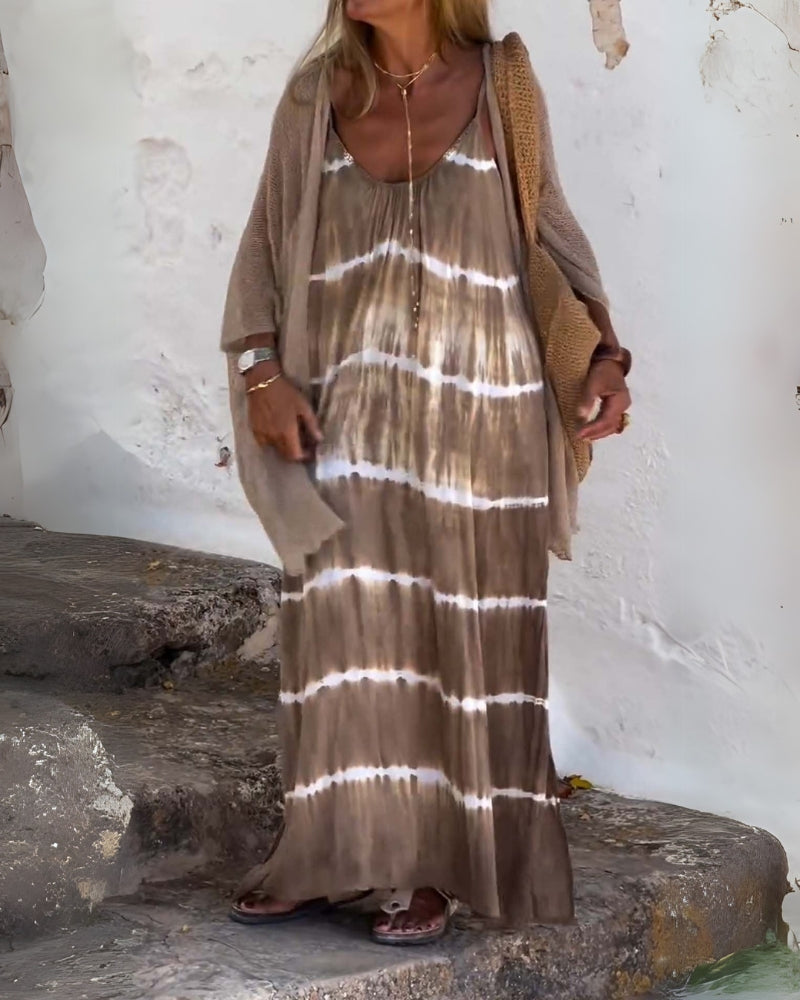 Robe longue boho tie-dye