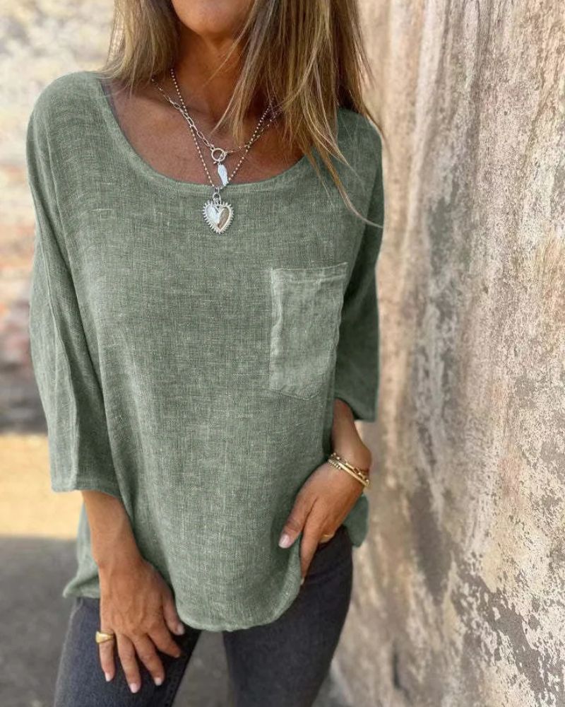 T-shirt Casual Coton Lin