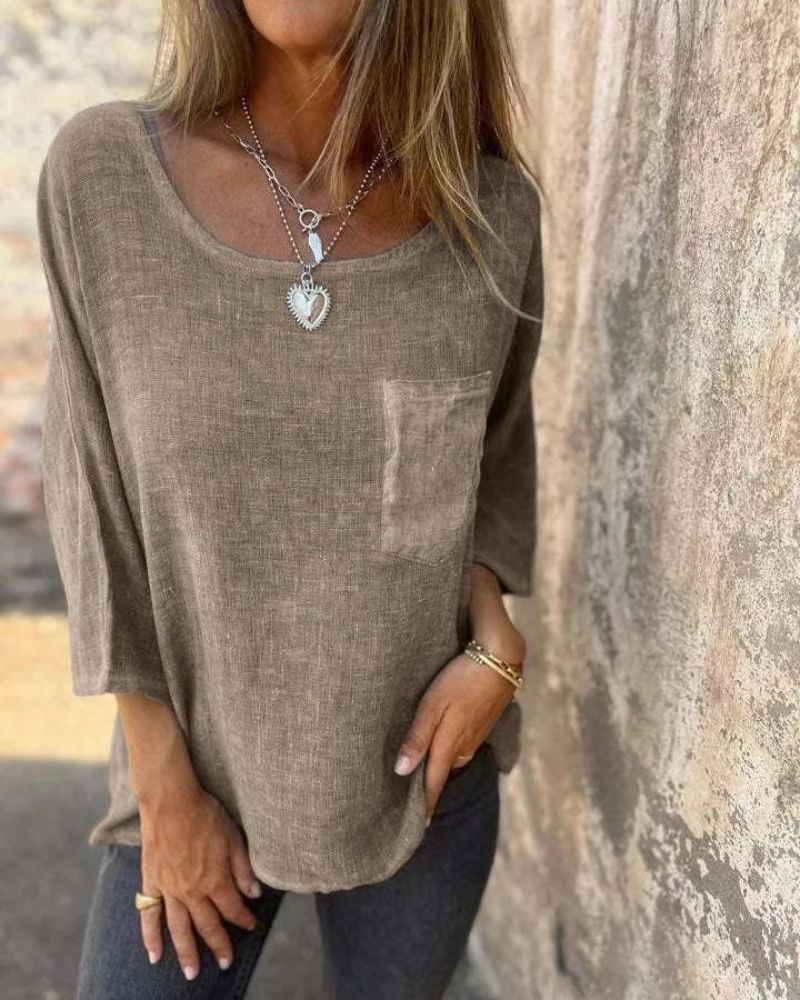 T-shirt Casual Coton Lin