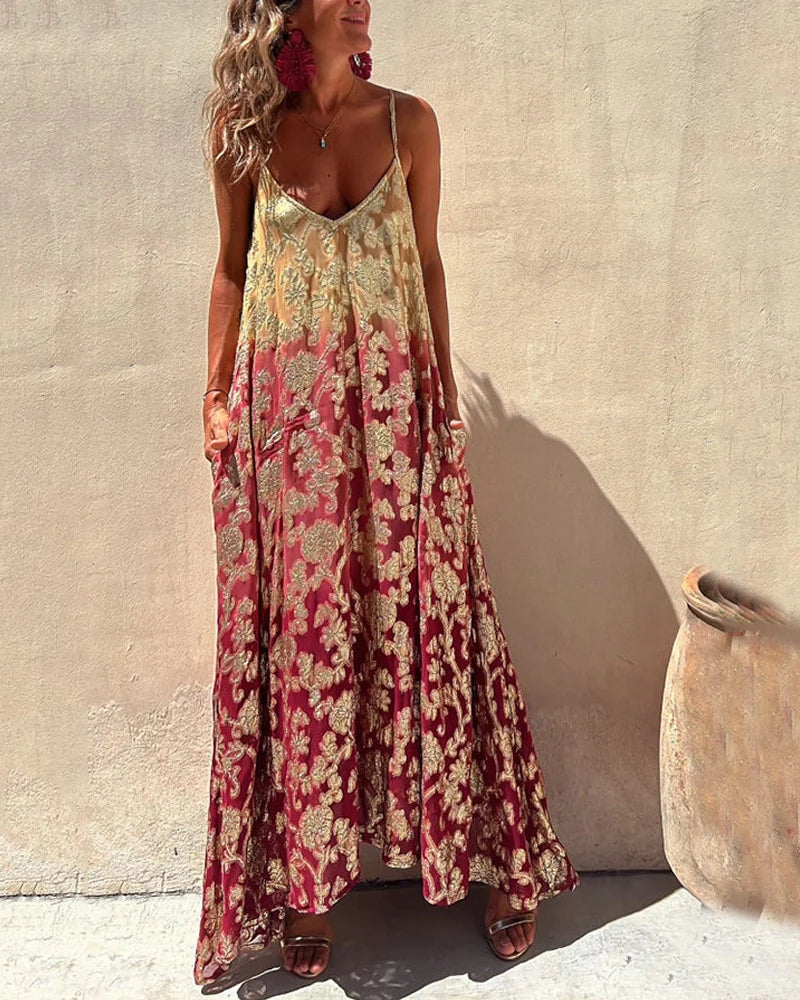 Robe Bohème Imprimée Élégante