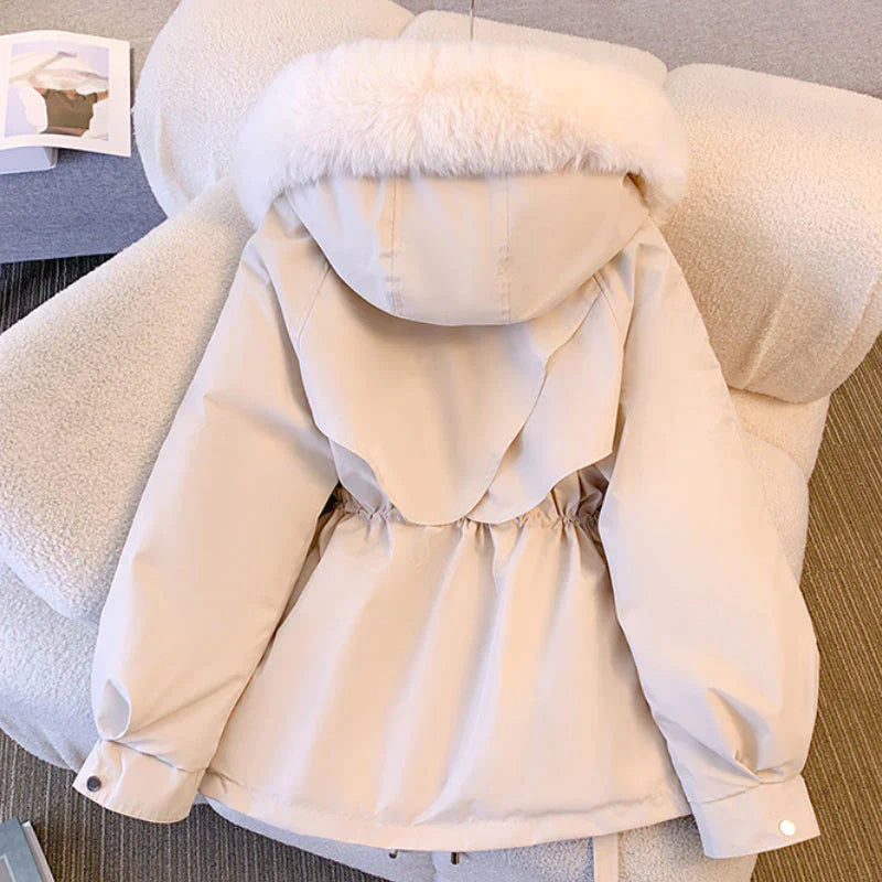 Manteau Élégant à Col Fourrure