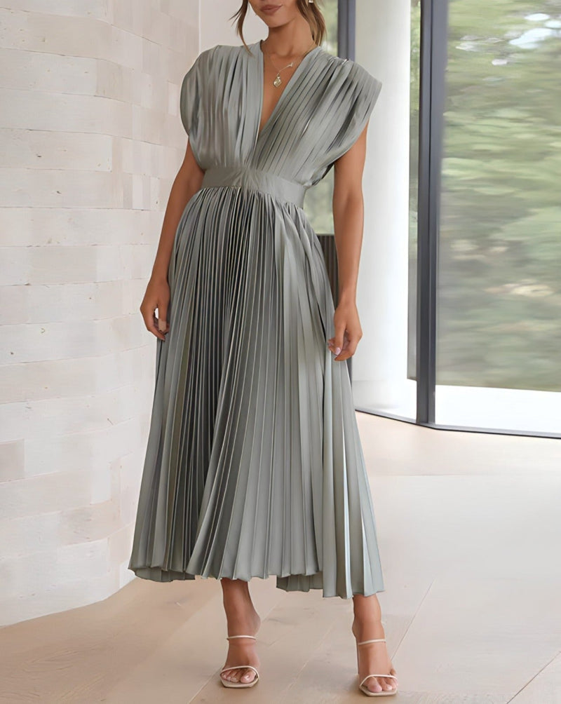 Robe Midi Plissée Élégante