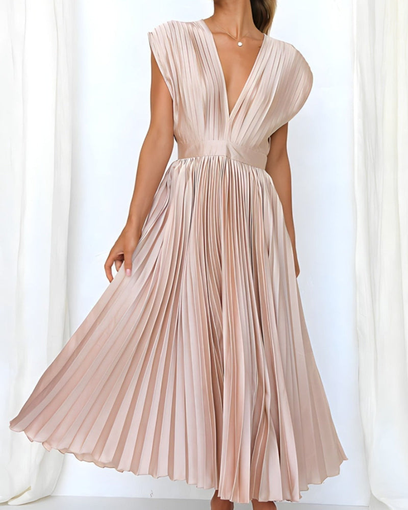 Robe Midi Plissée Élégante