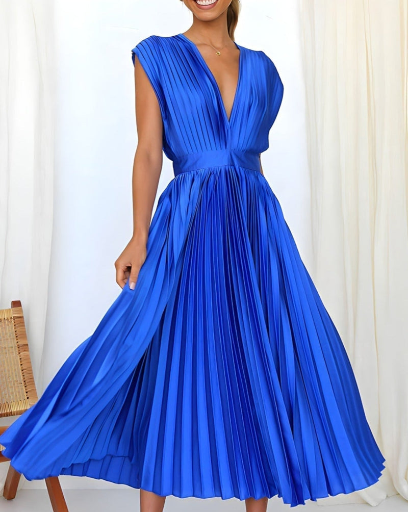 Robe Midi Plissée Élégante