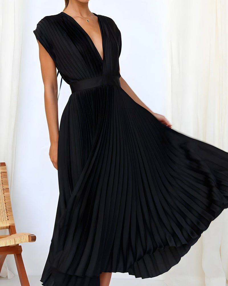 Robe Midi Plissée Élégante