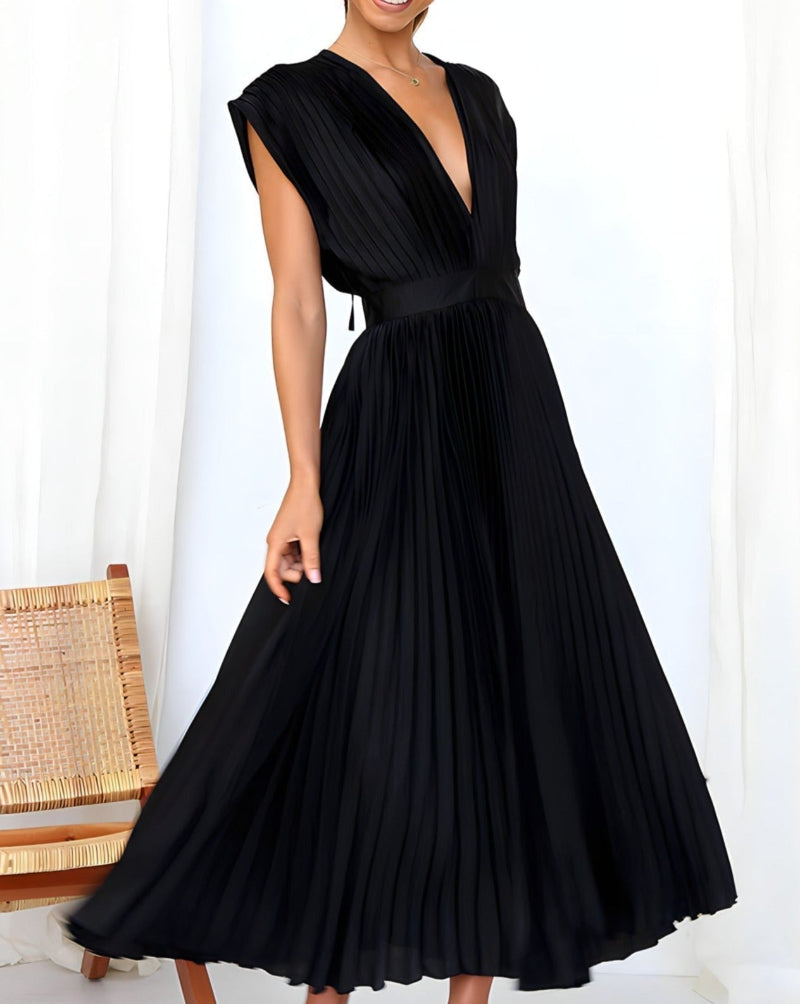 Robe Midi Plissée Élégante