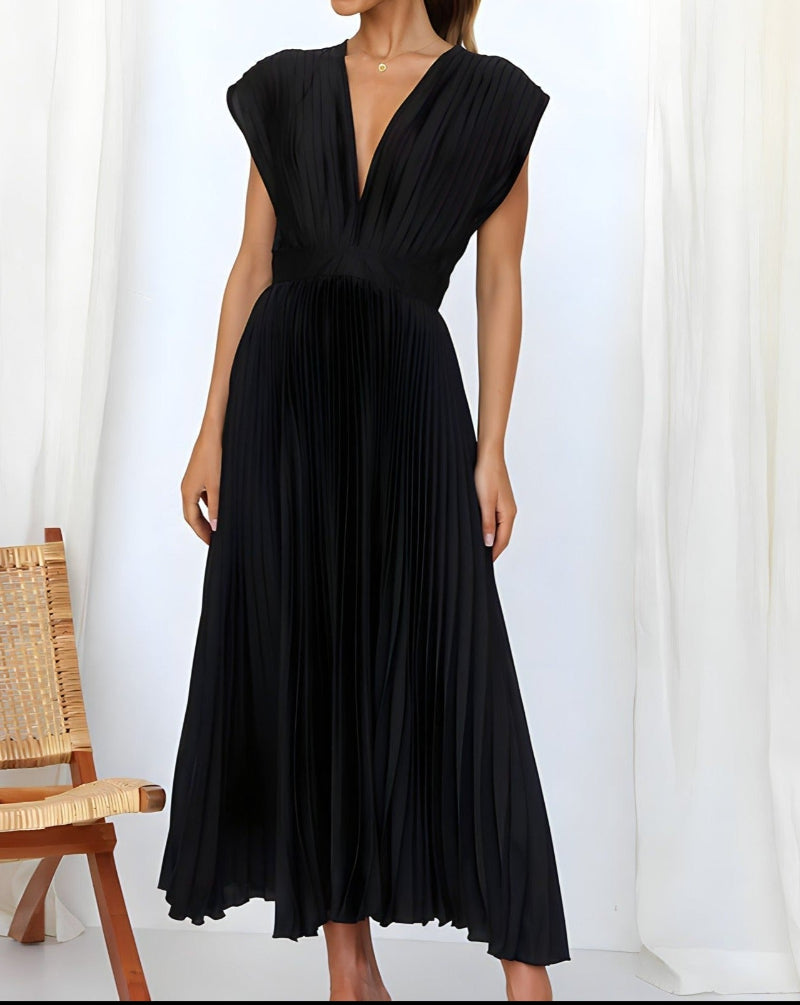 Robe Midi Plissée Élégante