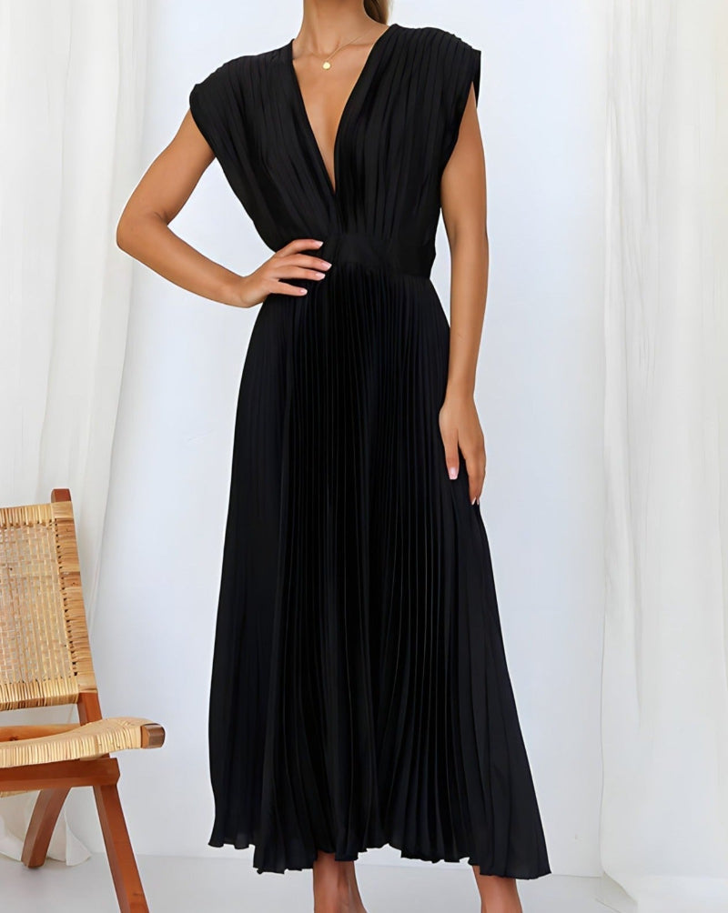 Robe Midi Plissée Élégante